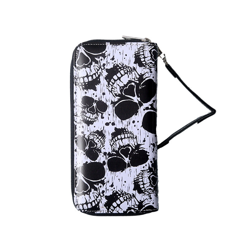 Women's & Men's & Vintage Bat Print Long Large Ladies Wallets