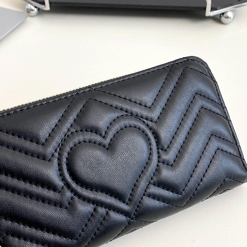 Long Large Capacity Zipper Clutch Love Ladies Wallets