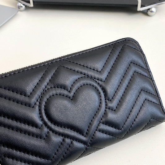 Long Large Capacity Zipper Clutch Love Ladies Wallets