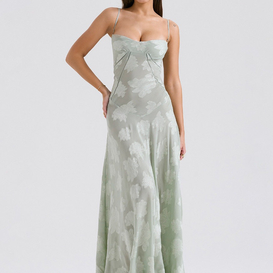 Slim Fit Exquisite Jacquard Full Lining Dresses