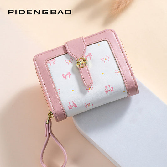 Women's Korean Bow Large Capacity For College Ladies Wallets
