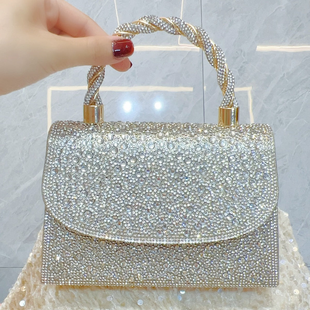 Creative French Diamond Banquet Rhinestone Dinner Evening Bags