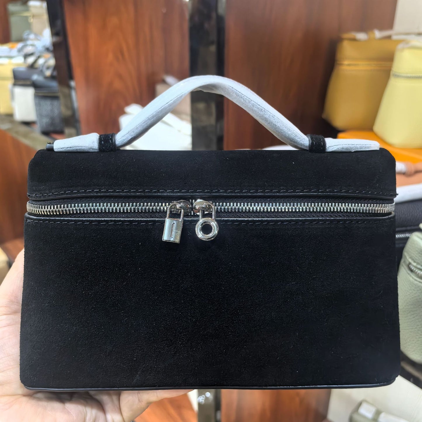 Creative Layer Cowhide Lunch Box Suede Bags