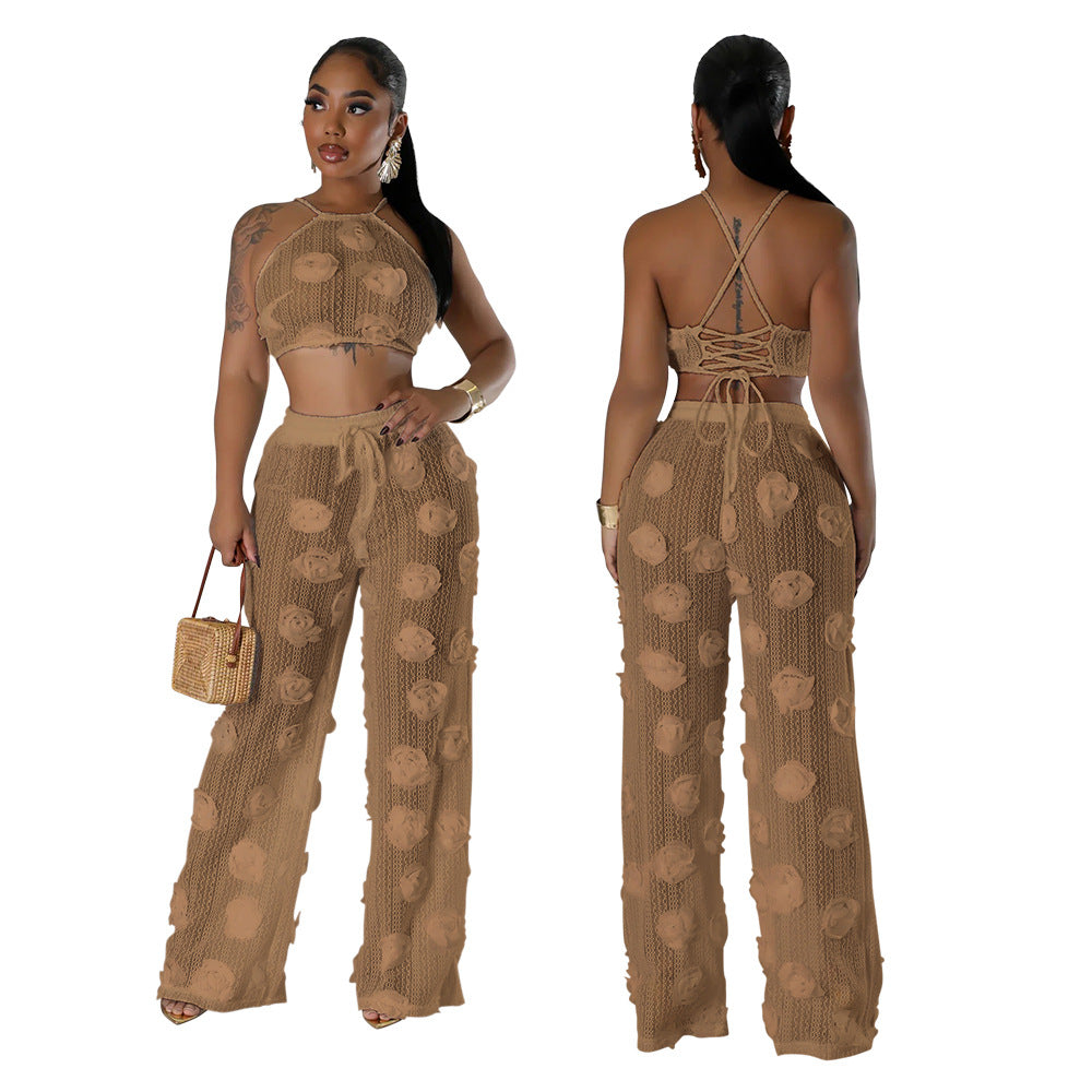 Women's With Loose Slim Trousers Solid Color Suits