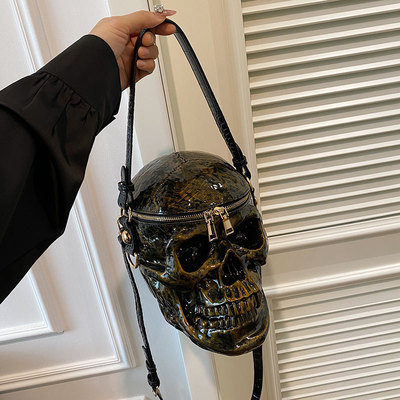 Women's & Men's & Creative Funny Personality Skull Metal Bags