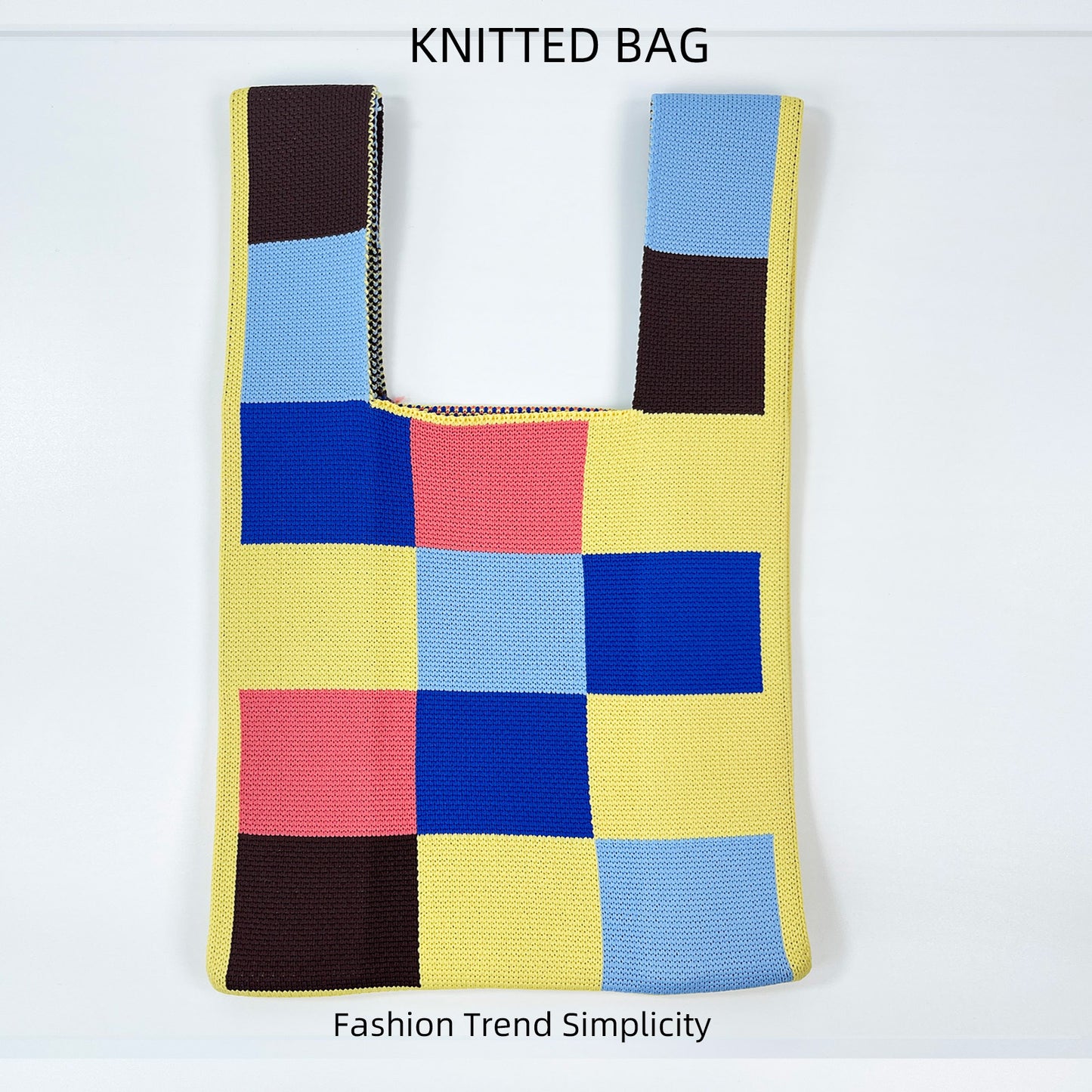 Women's Flower Knitted Large Capacity Totes Wrist Handbags