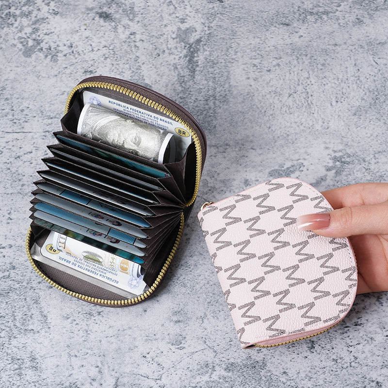 Slouchy Female Organ Zipper Document Bank Card Holder