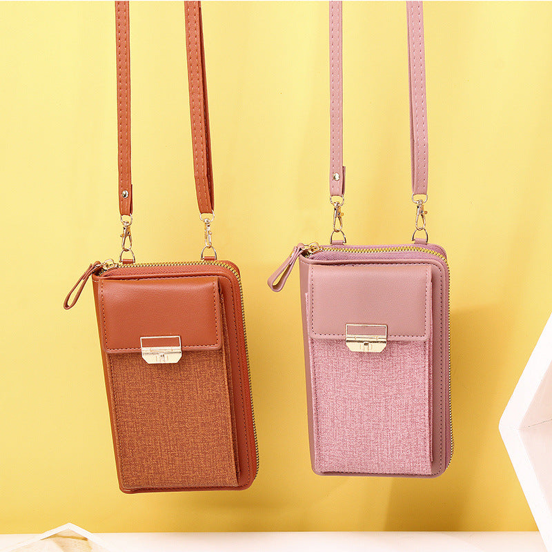 Women's Mobile Fashion Simple Korean Latch Phone Bags