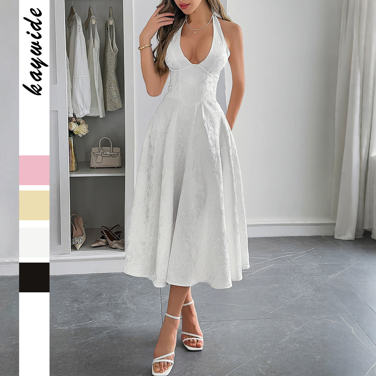 Beautiful Women's Elegant Halter Waist Maxi Clothing