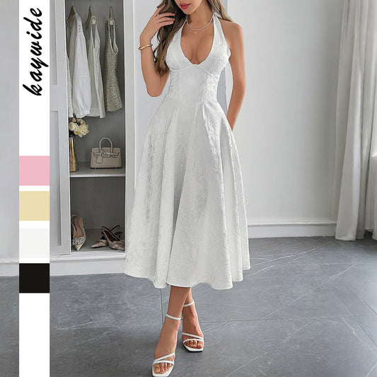 Beautiful Women's Elegant Halter Waist Maxi Clothing