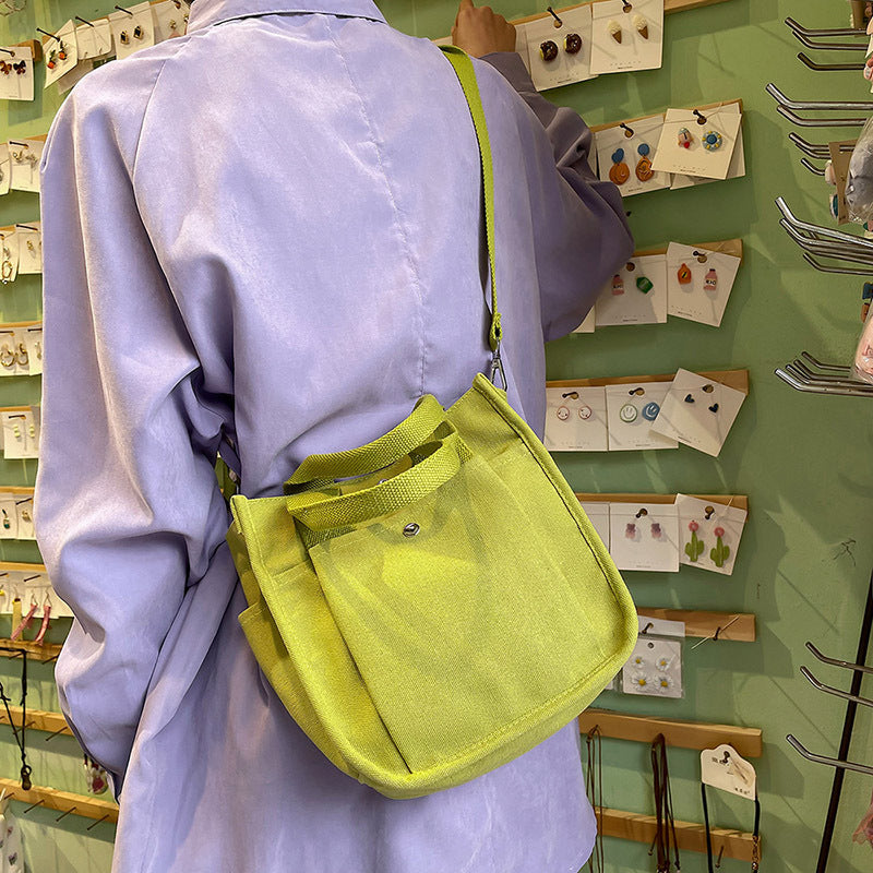 Canvas Large Capacity Portable Female College Crossbody Bags