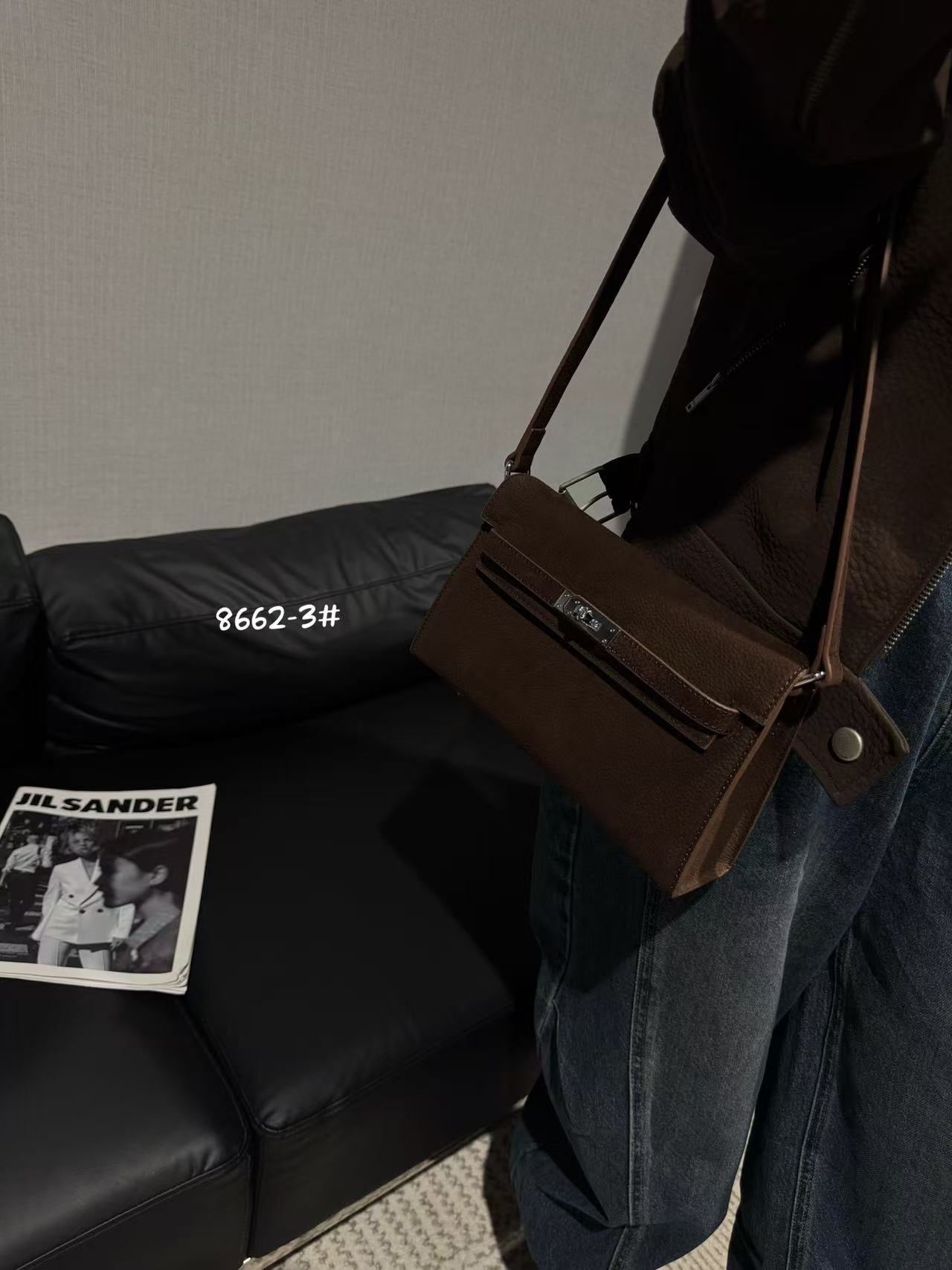 Women's Retro Frosted Leather Underarm Kelly Bags