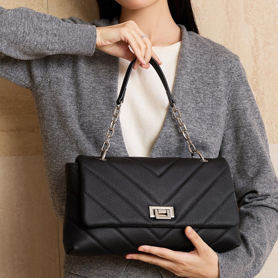 Women's Leather Large Capacity Underarm Fashion First Crossbody Bags