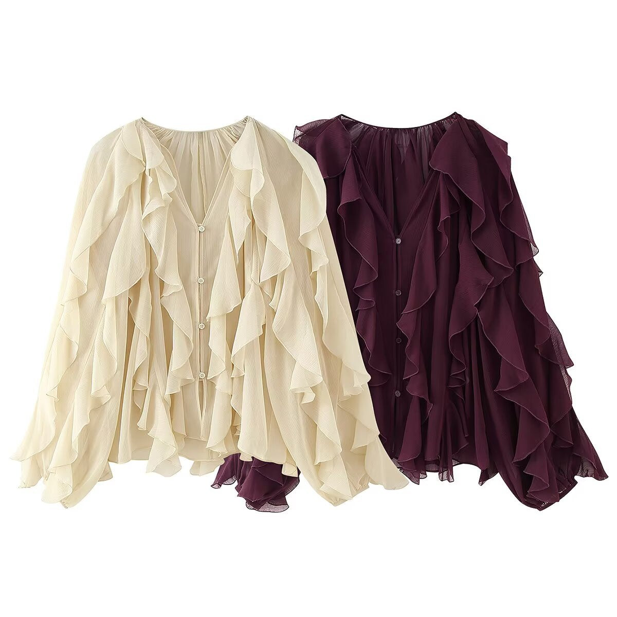 Women's Homemade Classic Fashion Laminated Decoration Shirt Blouses