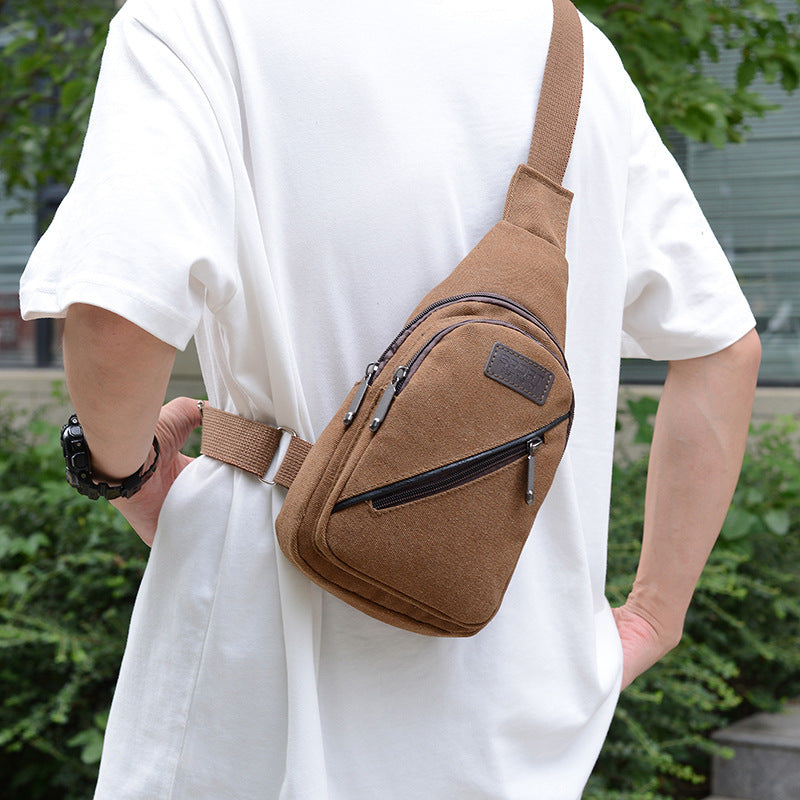 Men's Classic Fashion Slanted Canvas Multifunctional Bags