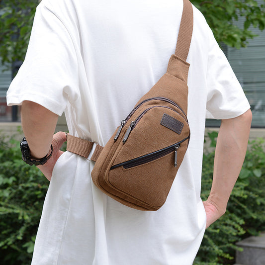Men's Classic Fashion Slanted Canvas Multifunctional Bags
