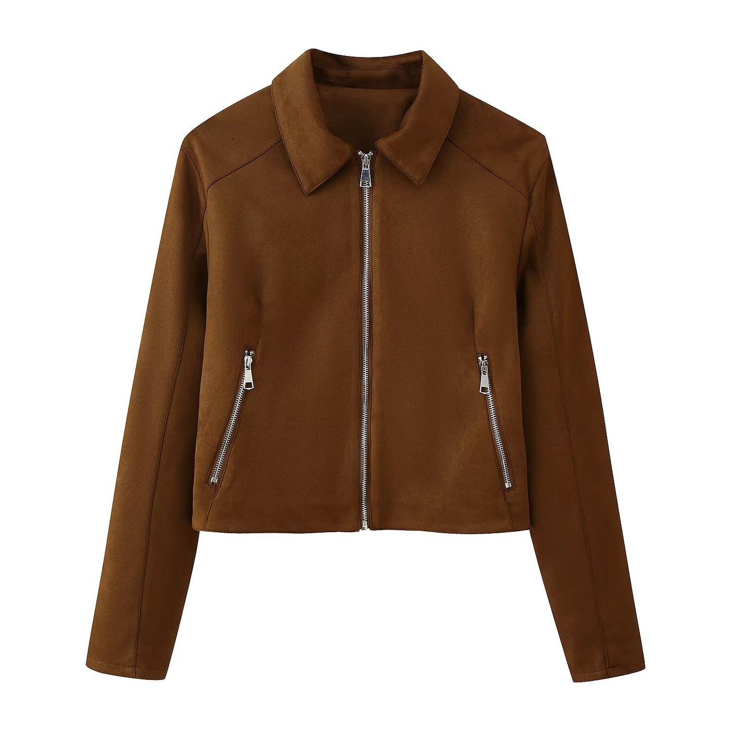 Women's Popular Fashion Polo Collar Zipper Jackets