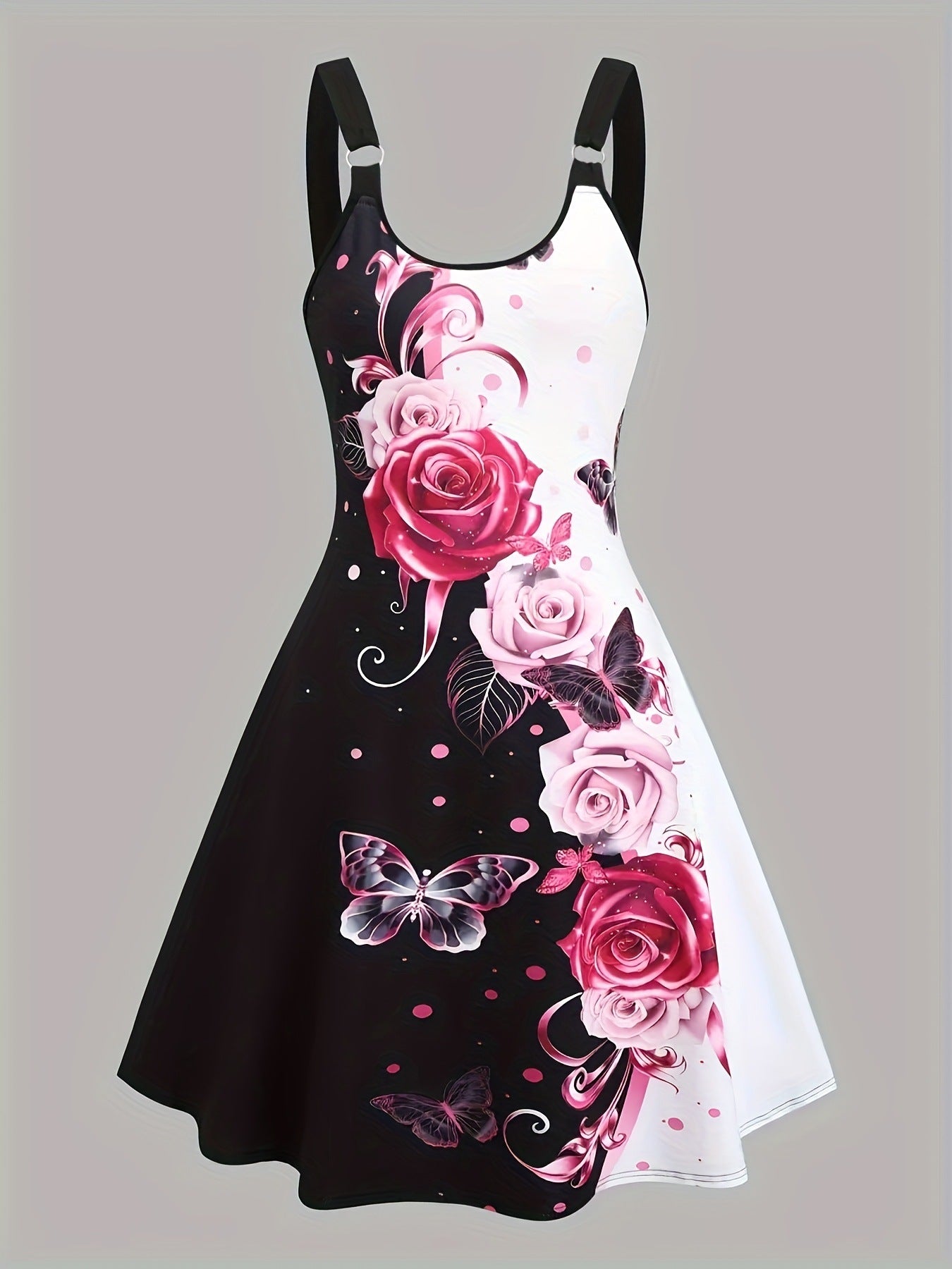 Women's Fashion Wear Summer Sexy Three-dimensional Butterfly Printing Dress