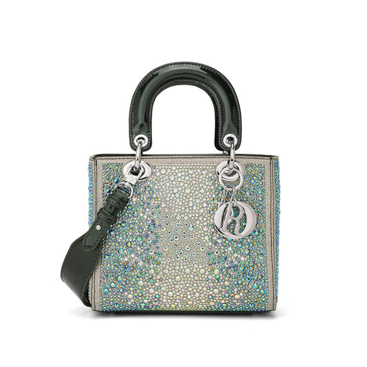 Women's Cowhide Fashionable Exquisite French Minority Rhinestone King Diamond Bags