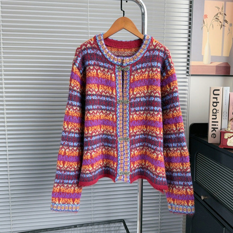 Women's Retro Ethnic Style Jacquard Knitted Knitwear
