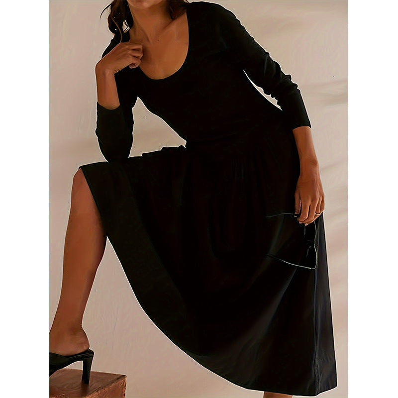 Women's Minimalist Long Sleeve Slim Fit Slimming Solid Color Elegant Clothing