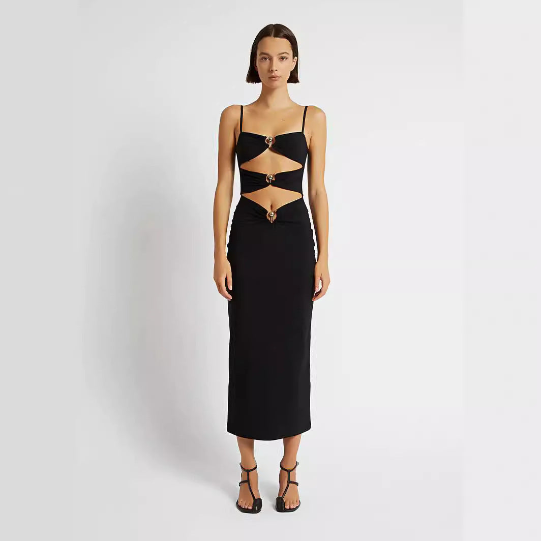 Sexy Topless Sling Skinny Long Dress Personalized Dresses