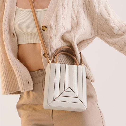 Women's Design High-grade Contrast Color Pleated Fashion Handbags