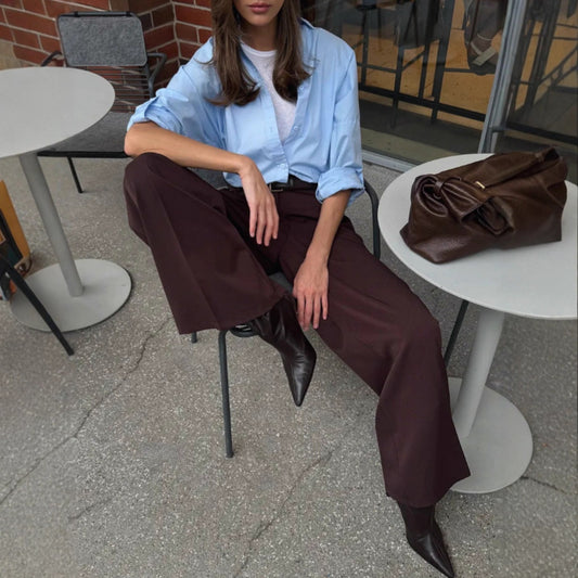 Women's Retro Wear Fashion Trousers High Waist Pants