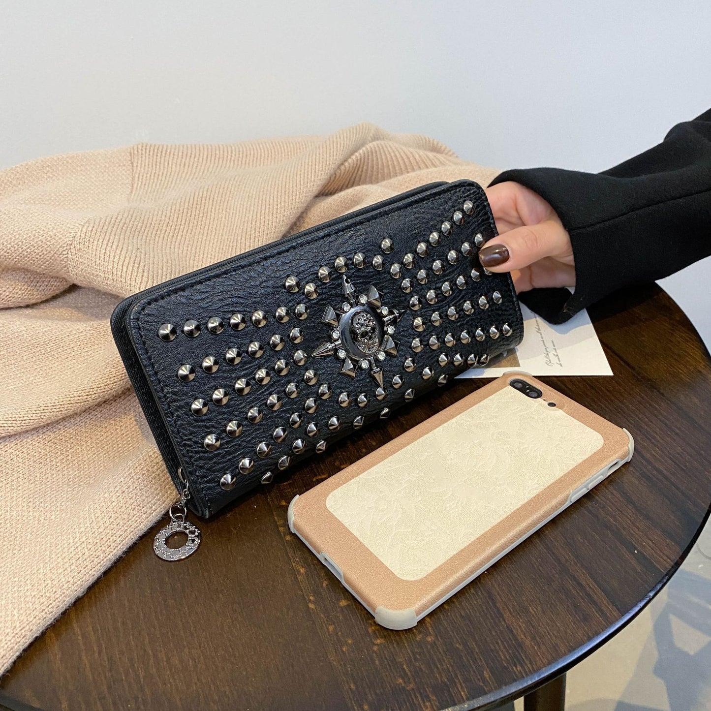 Stylish Elegant Punk Skull Long Clutch Ladies Wallets