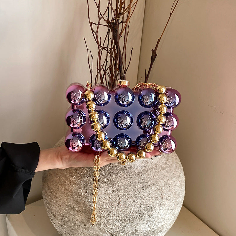 Women's Acrylic Egg Puff Box Fashion Candy Color Western Evening Bags