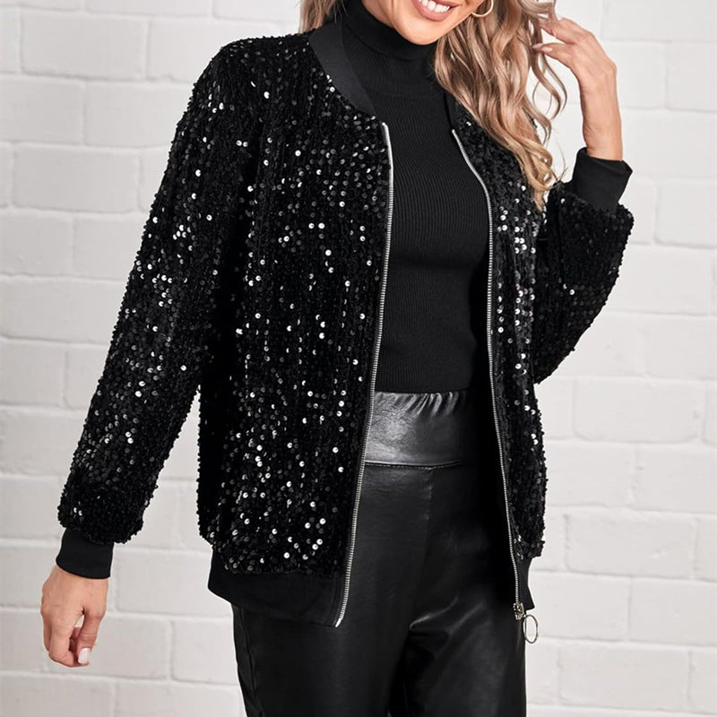 Women's Popular Fashion Elegant Sequins Casual Jackets