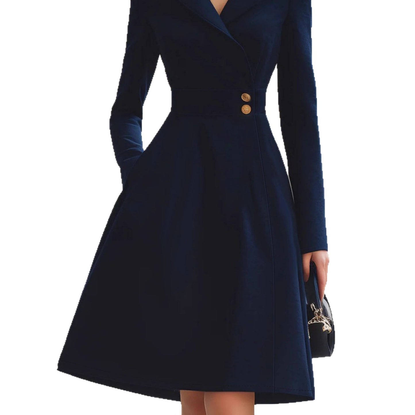 Women's Elegant Solid Color Large Pocket Dress Skirts