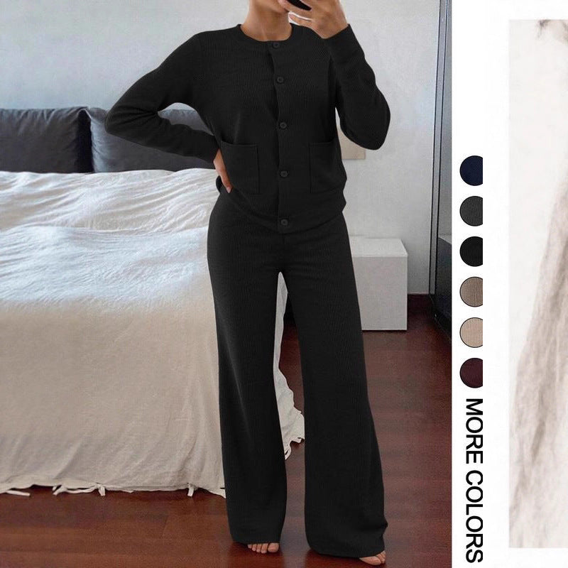 Women's Fashionable Temperament Knitted Idle Style Casual Suits
