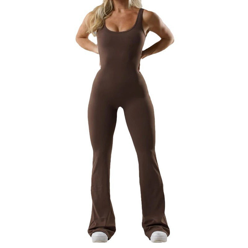 Women's Tight Yoga Bodysuit Casual Hollow Seamless Workout Slim Women's Jumpsuit/clothing