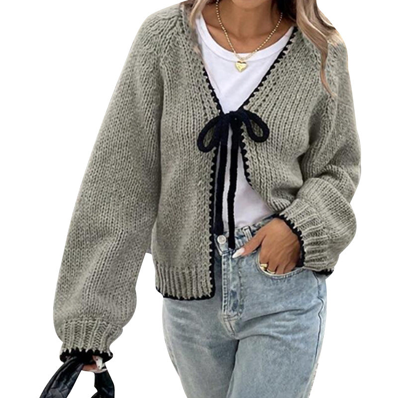 Women's Knitted Solid Color Loose Long Sleeves Knitwear