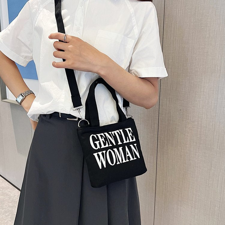Letter Print Large Capacity Canvas Texture Tote Bags