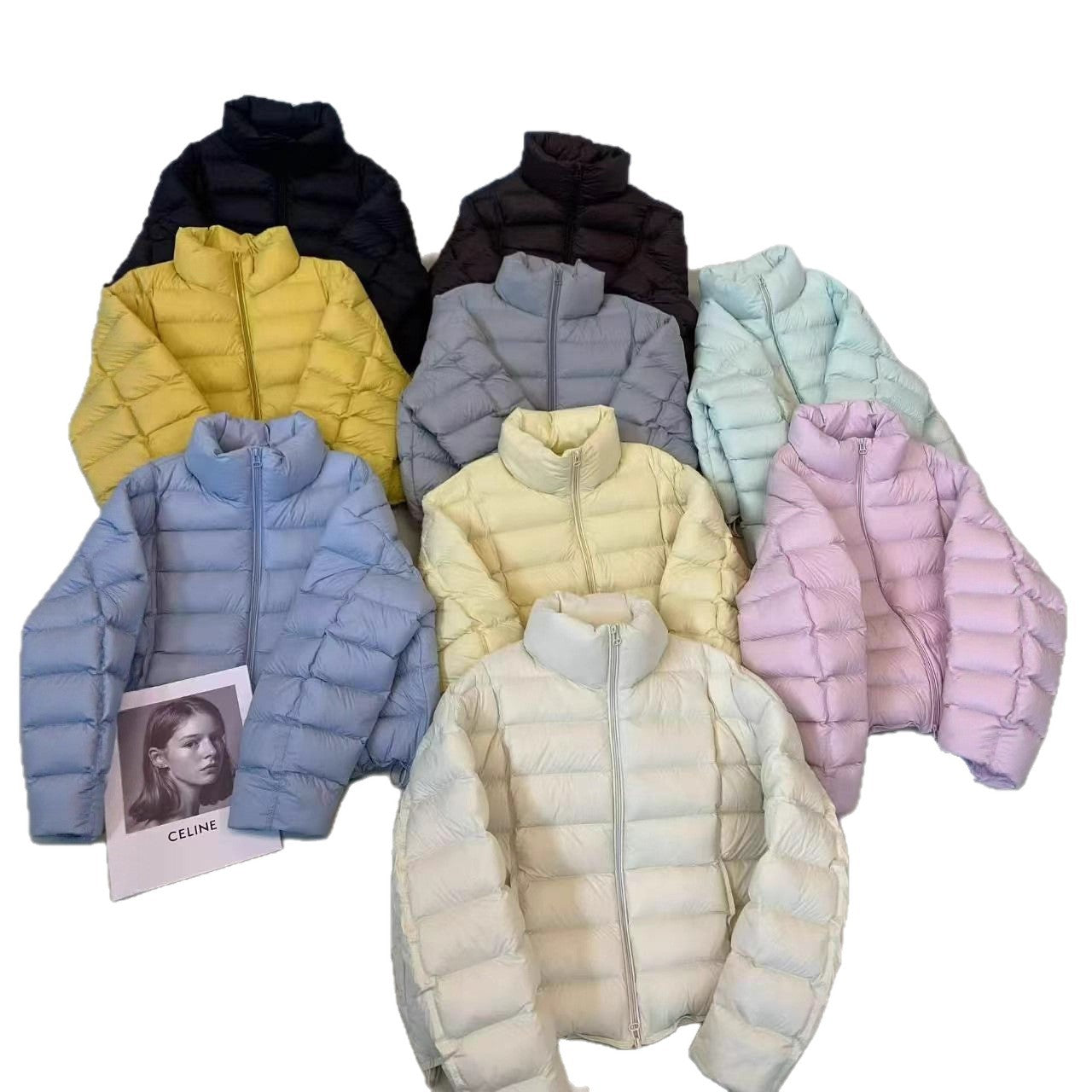 Women's Rib Temperament White Duck Down Light Jackets