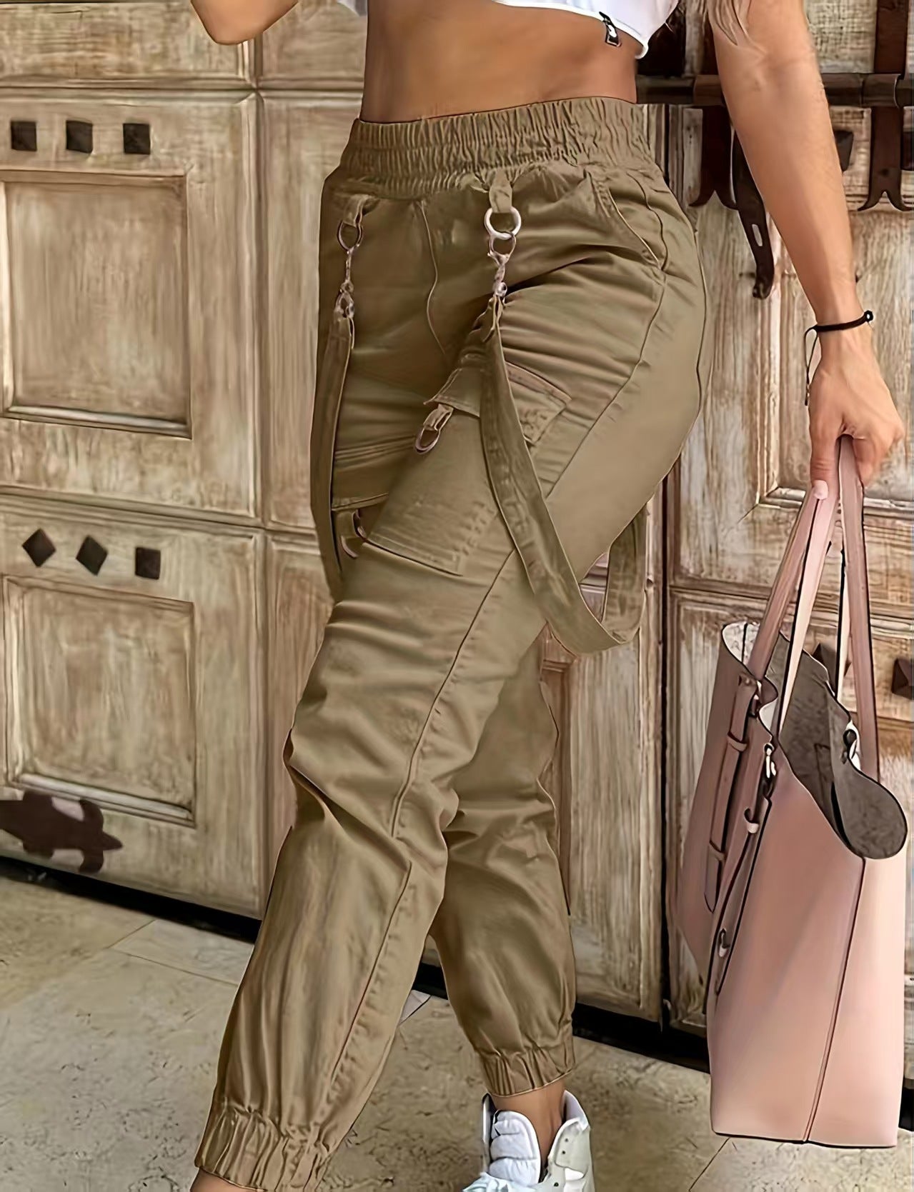 Women's American High Street Hip Hop Slim Pants