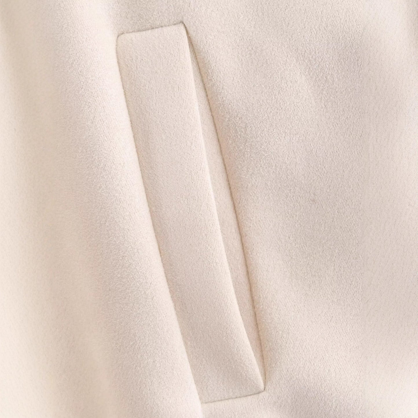 Women's Autumn Suede Texture Lapel Pocket Decoration Coats
