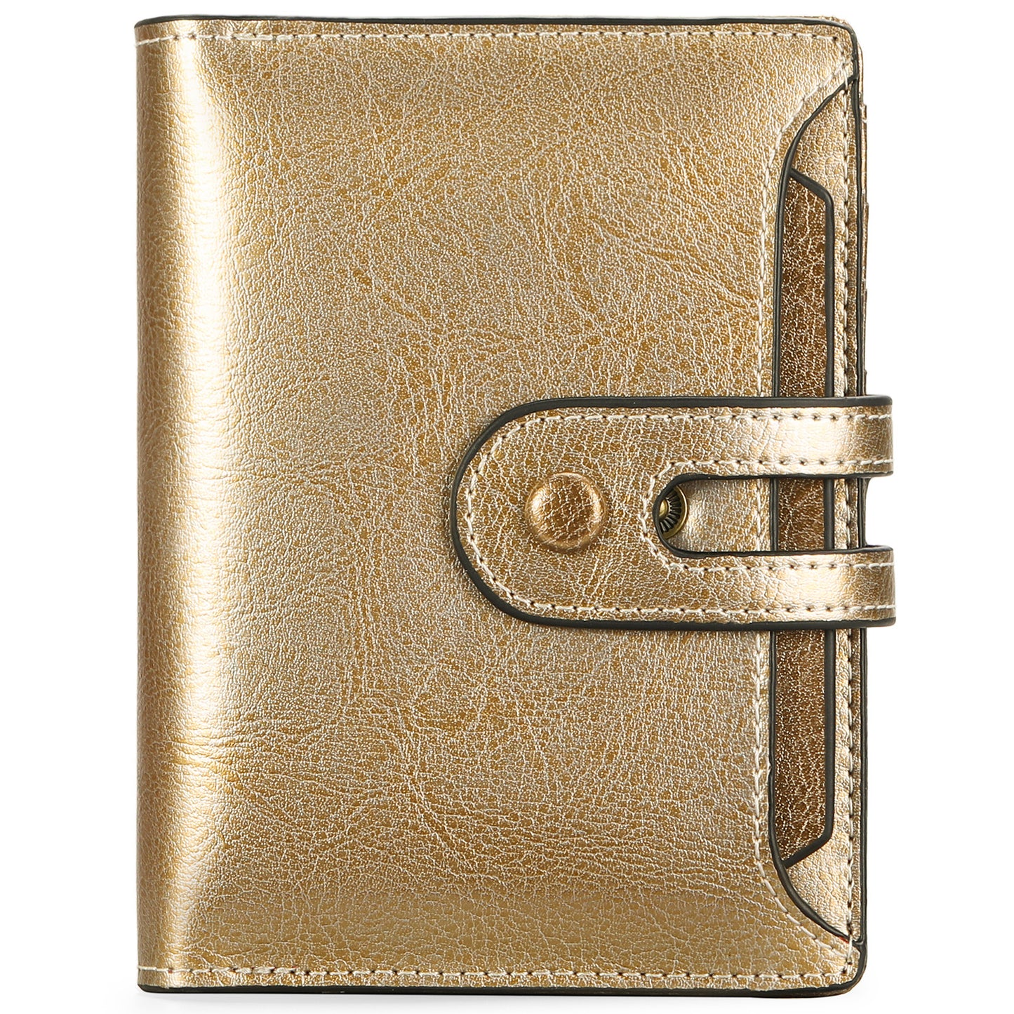 Women's Short Vintage Oil Wax Cowhide Large Ladies Wallets