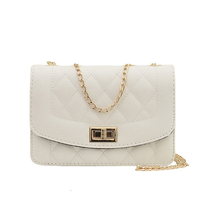 Women's Single Fashion Embroidery Thread Rhombus Street Shoulder Bags