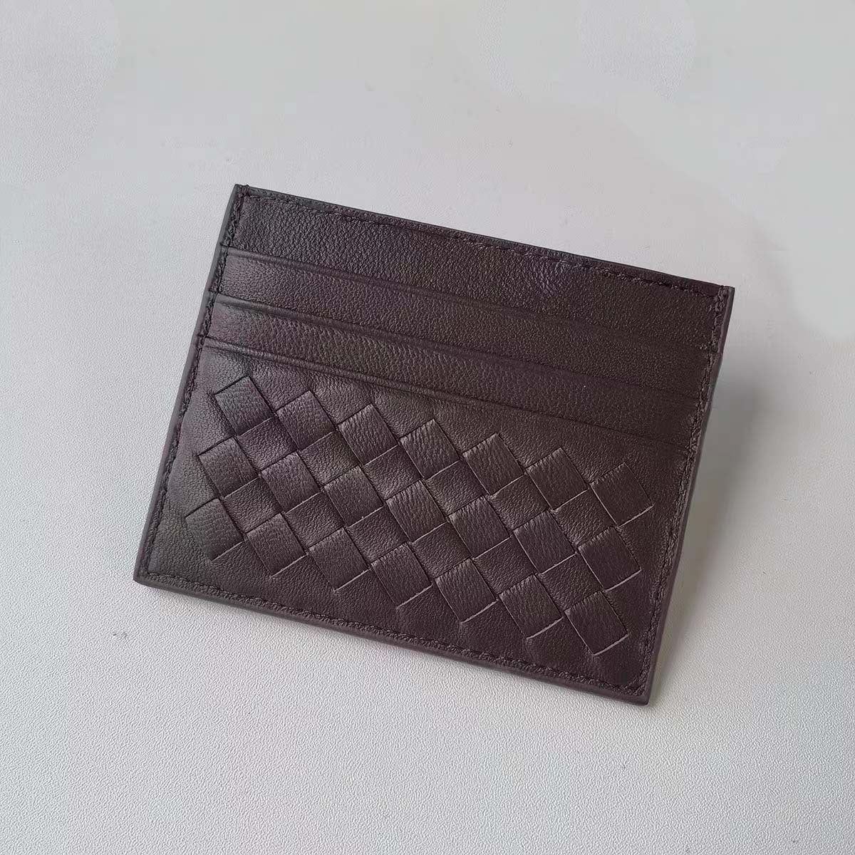 Women's & Men's & Name Sheepskin Woven Lightweight Clamp Card Holder