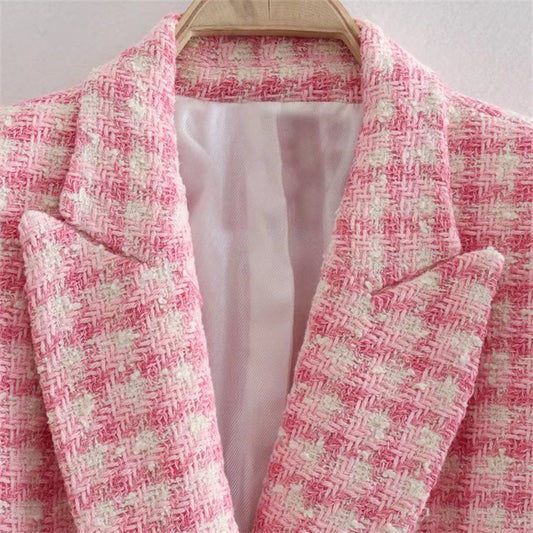 Women's Fashion Wear Summer Woolen Texture Slim Blazers