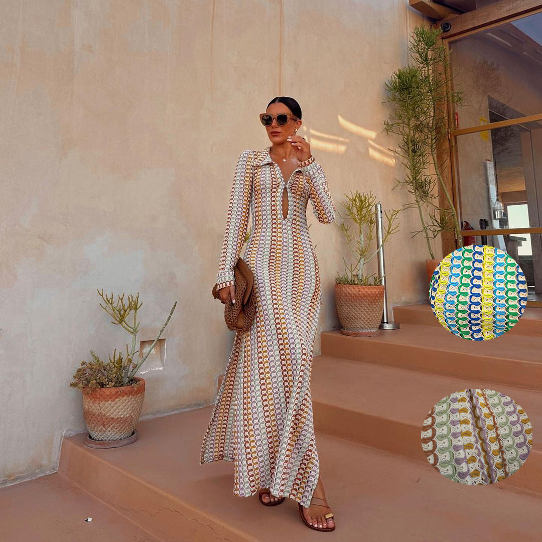 Beach Low Cut Split Female Long Dresses