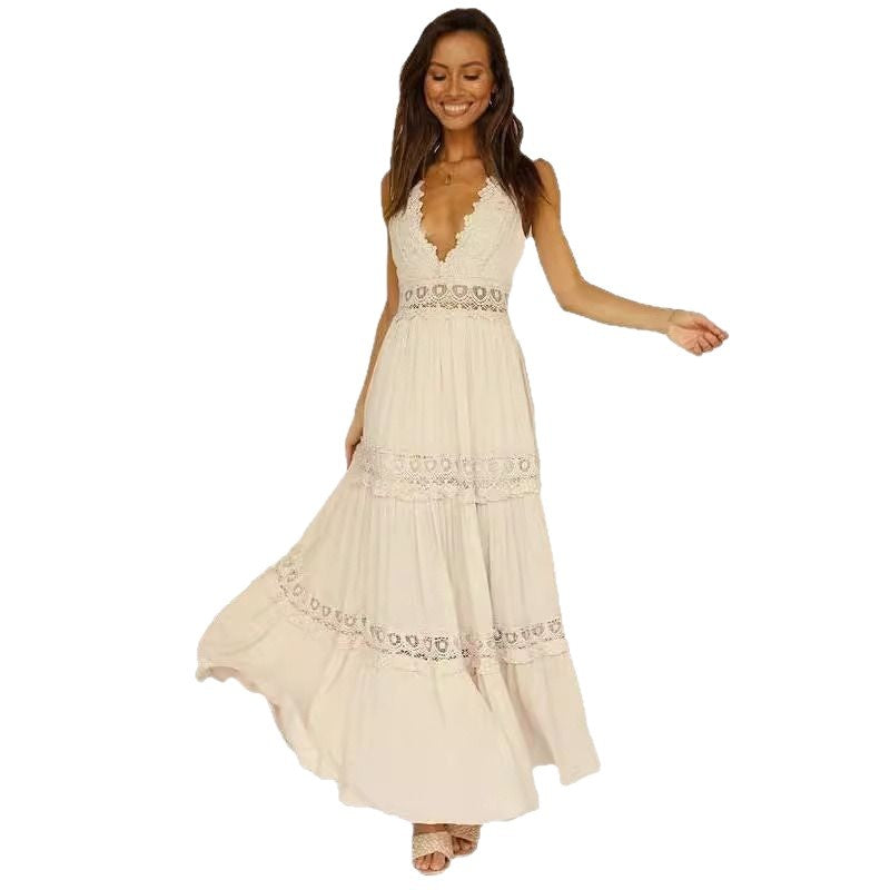 Fashion Lace Temperament Commute Mid-length Solid Color Skirts