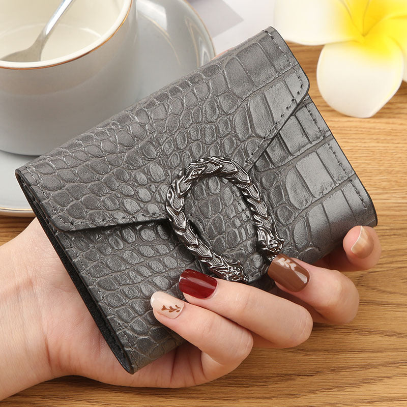 Women's Faucet Crocodile Pattern Fashion Simple Multifunctional Ladies Wallets