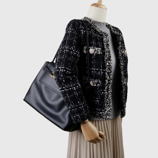 Glossy Cowhide Bow Metal Bends Hitches Handbags