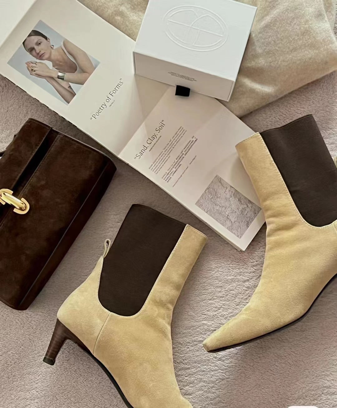 Casual Genuine Leather French Simplicity Cowhide Small Square Bags