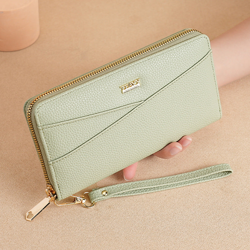 Women's Long Large Capacity Zipper Leather Clutch Ladies Wallets