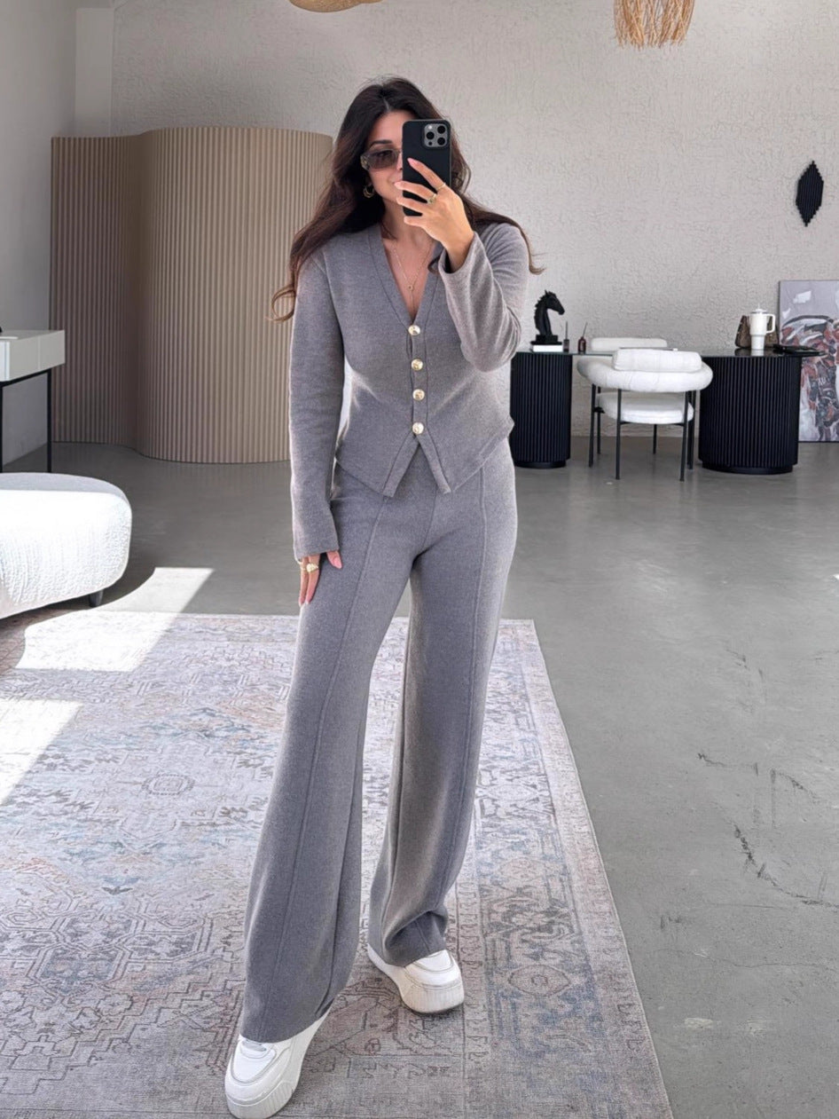 Women's Casual Button Trousers Fashion Wear Suits